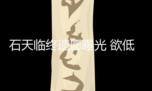 临终曝光搞追低调处理遗愿 欲石天身后事拒思会