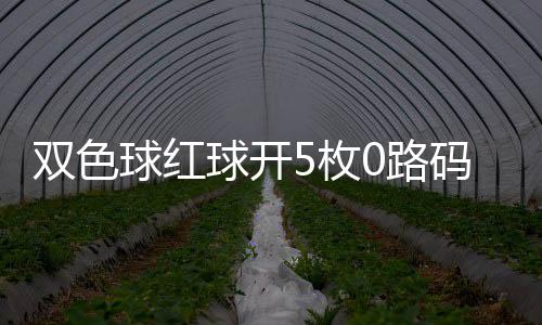 5枚码 0路头奖空开球红球开今年双色首次