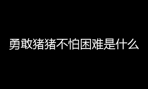 么梗不怕困难勇敢猪猪是什