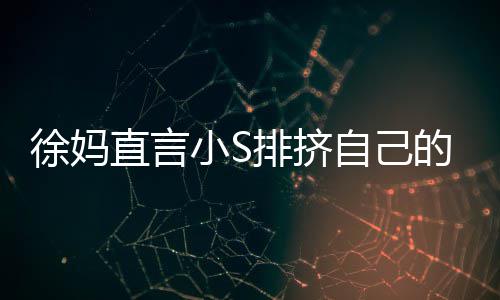 儿徐妈小S小S排挤偏心的孩大女承认直言自己子