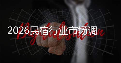 民宿行业来发调研测展趋及未市场势预
